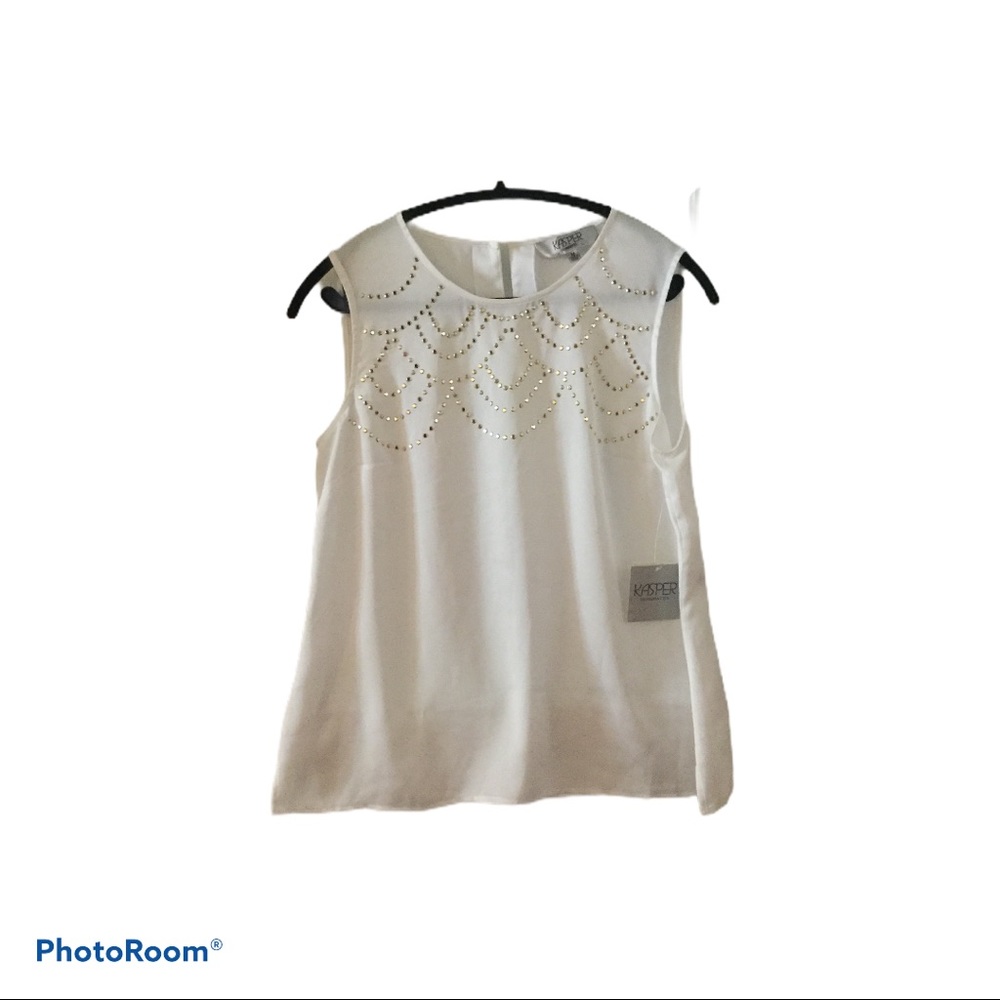 Jasper gold studded sleeveless blouse